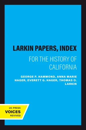 The Larkin Papers, Index