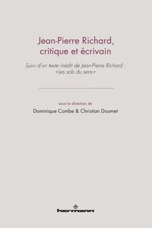 Jean-Pierre Richard, critique et écrivain