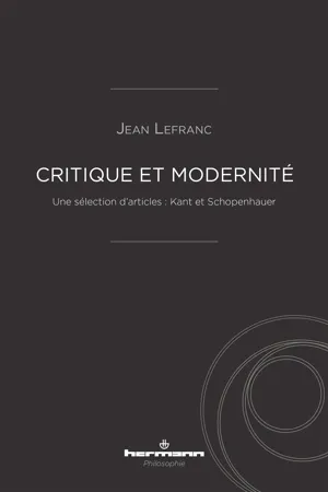 Critique et Modernité