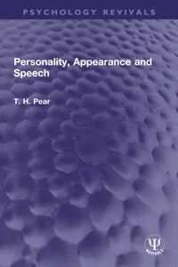 Personality, Appearance and Speech_cover