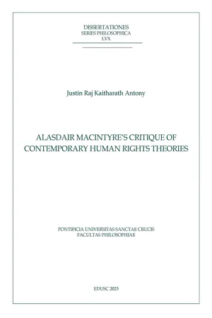 Alasdair MacIntyre's Critique of Contemporary Human Rights Theories