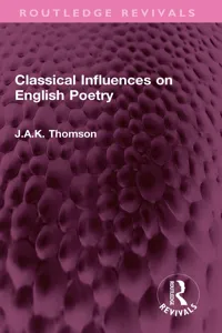 Classical Influences on English Poetry_cover