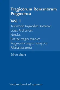 Tragicorum Romanorum Fragmenta. Vol. I_cover