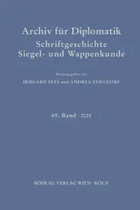 Archiv für Diplomatik, Schriftgeschichte, Siegel- und Wappenkunde_cover