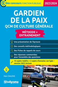 Gardien de la paix : QCM de culture générale - Catégorie B - Concours 2024-2025_cover