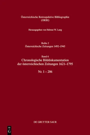 Chronologische Bilddokumentation der österreichischen Zeitungen 1621–1795