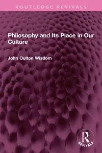 Philosophy and Its Place in Our Culture_cover