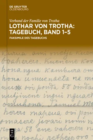 Lothar von Trotha: Tagebuch, Band 1–5