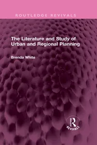 The Literature and Study of Urban and Regional Planning_cover