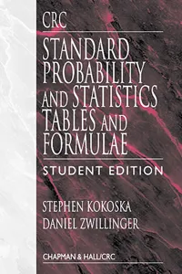 CRC Standard Probability and Statistics Tables and Formulae, Student Edition_cover