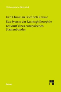 Das System der Rechtsphilosophie. Entwurf eines europäischen Staatenbundes_cover