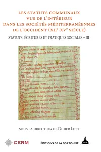 Les statuts communaux vus de l’intérieur dans les sociétés méditerranéennes de l'Occident_cover