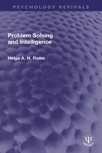 Problem Solving and Intelligence_cover