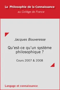 Qu'est-ce qu'un système philosophique ?_cover