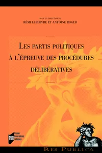 Les partis politiques à l'épreuve des procédures délibératives_cover