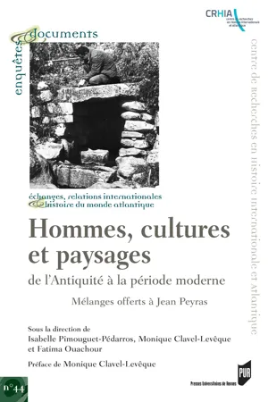 Hommes, cultures et paysages de l'Antiquité à la période moderne