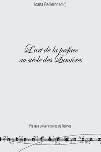 L'art de la préface au siècle des Lumières_cover