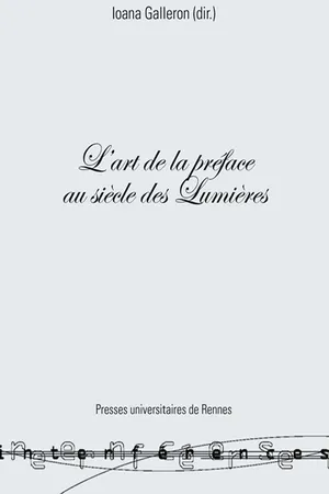 L'art de la préface au siècle des Lumières
