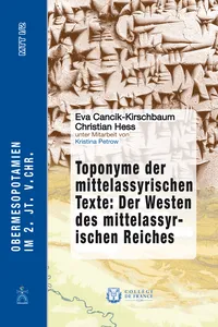 Toponyme der mittelassyrischen Texte: Der Westen des mittelassyrischen Reiches_cover