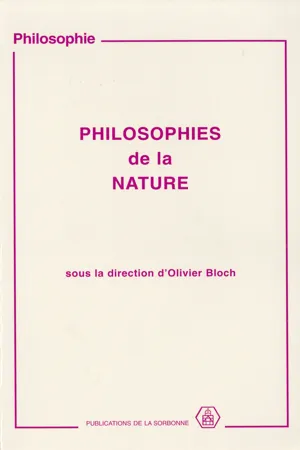 Philosophies de la nature