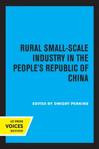 Rural Small-Scale Industry in the People's Republic of China_cover