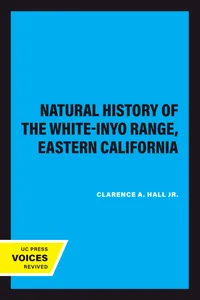 Natural History of the White-Inyo Range, Eastern California_cover