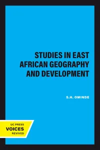 Studies in East African Geography and Development_cover