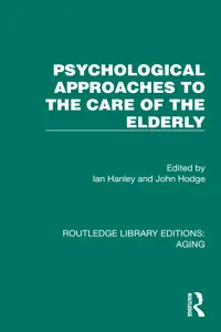 Psychological Approaches to the Care of the Elderly_cover