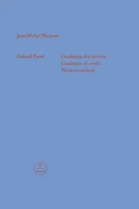 Gabriel Fauré - Catalogue des œuvres_cover