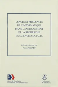 Usages et mésusages de l’informatique dans l’enseignement et la recherche en sciences sociales_cover