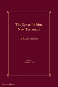 The Syriac Peshiṭta New Testament_cover