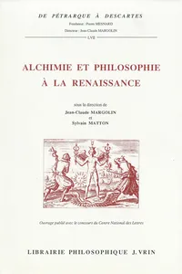 Alchimie et philosophie à la Renaissance_cover