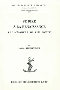 Se dire à la Renaissance_cover