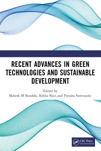 Recent Advances in Green Technologies and Sustainable Development_cover