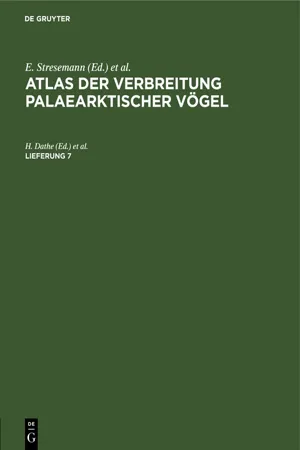 Atlas der Verbreitung palaearktischer Vögel. Lieferung 7