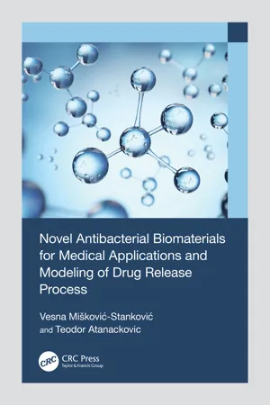 Novel Antibacterial Biomaterials for Medical Applications and Modeling of Drug Release Process
