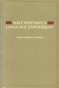 Walt Whitman's Language Experiment_cover