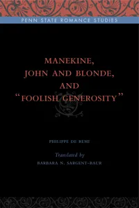 Manekine, John and Blonde, and "Foolish Generosity"_cover