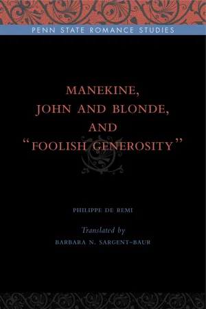 Manekine, John and Blonde, and "Foolish Generosity"