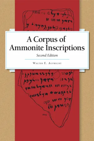 A Corpus of Ammonite Inscriptions