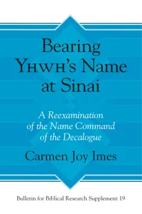 Bearing Yhwh's Name at Sinai_cover