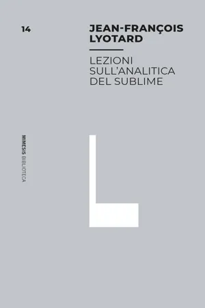 Lezioni sull'analitica del sublime