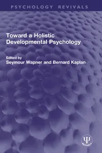 Toward a Holistic Developmental Psychology_cover