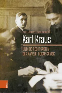 Karl Kraus und die Rechtsakten der Kanzlei Oskar Samek_cover