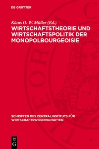 Wirtschaftstheorie und Wirtschaftspolitik der Monopolbourgeoisie_cover