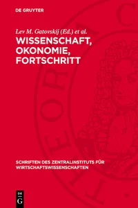 Wissenschaft, Okonomie, Fortschritt_cover