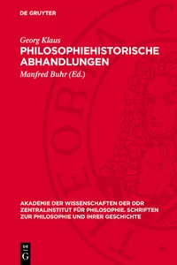 Philosophiehistorische Abhandlungen_cover