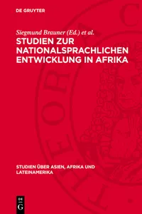 Studien zur nationalsprachlichen Entwicklung in Afrika_cover