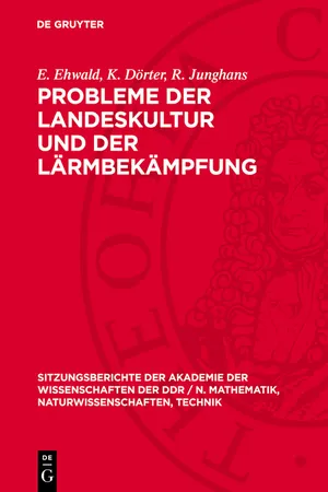 Probleme der Landeskultur und der Lärmbekämpfung