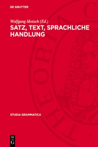 Satz, Text, sprachliche Handlung_cover